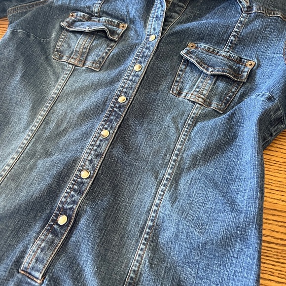 Jacob Conextion Stretch Vintage Denim Dress 7/8 - Picture 11 of 12